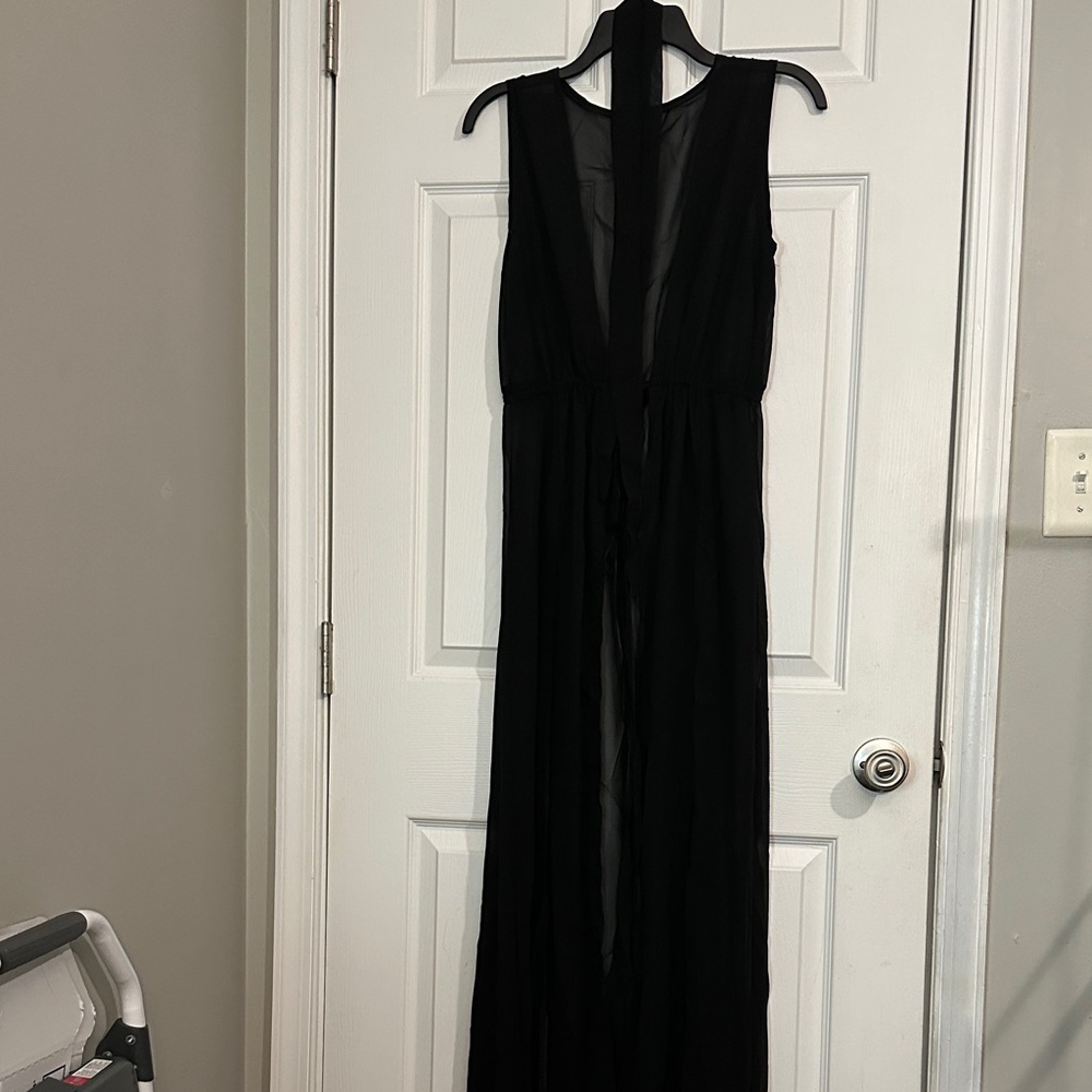Stylish Black Sleeveless Dress shear Sexy